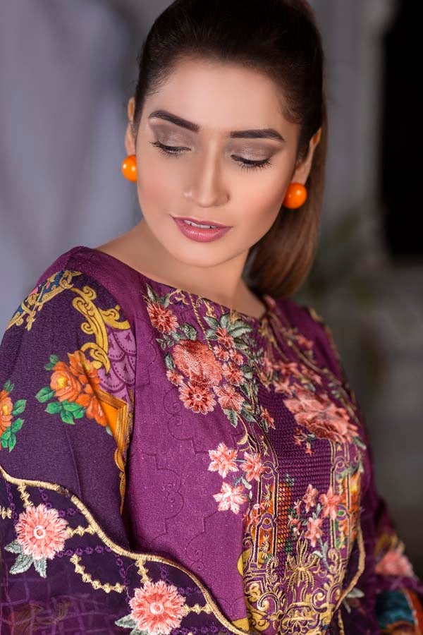 Royal Heath Digital Printed & Embroidered Karandi 3PC