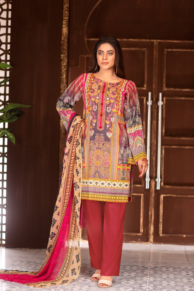 Rectory - Digital Printed & Embroidered Lawn Unstitch