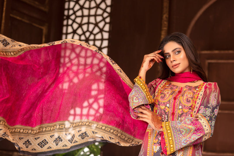 Rectory - Digital Printed & Embroidered Lawn Unstitch