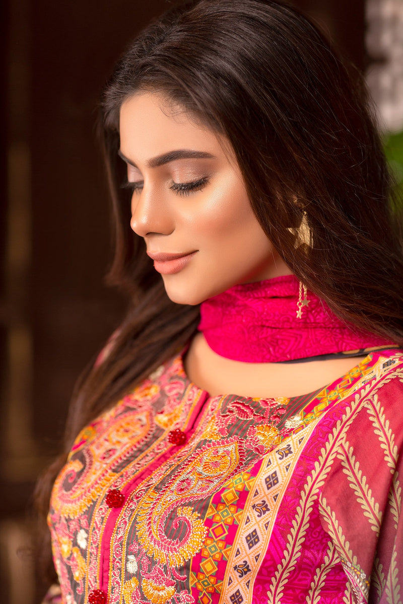 Rectory - Digital Printed & Embroidered Lawn Unstitch