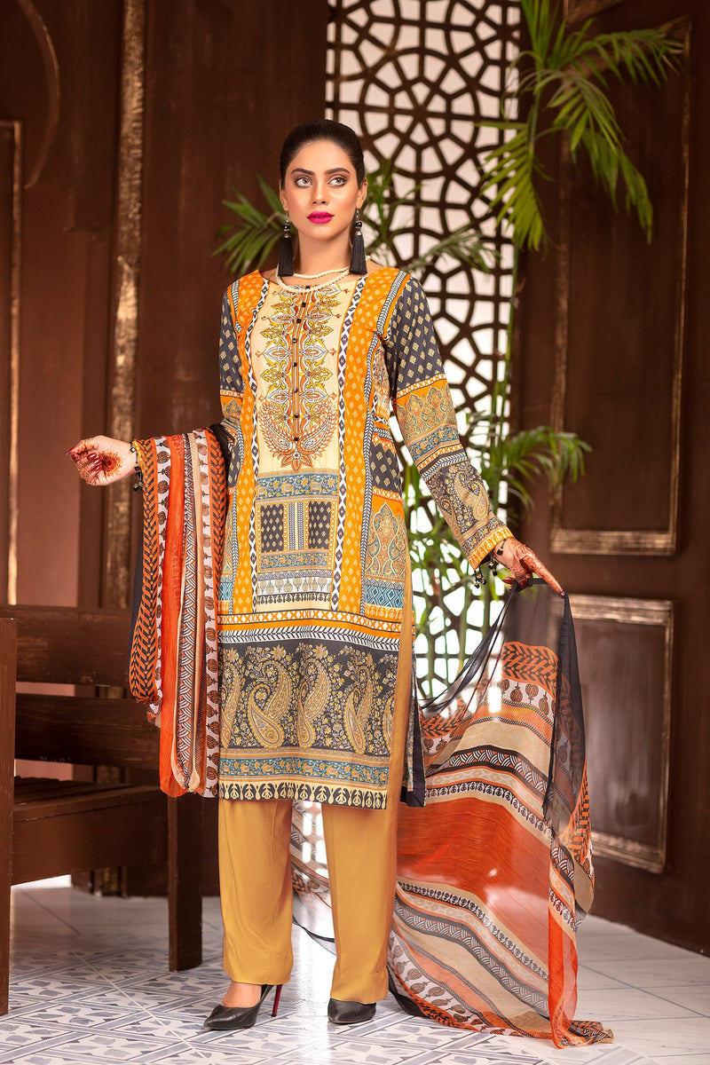 Sangria  - Digital Printed & Embroidered Lawn Unstitch