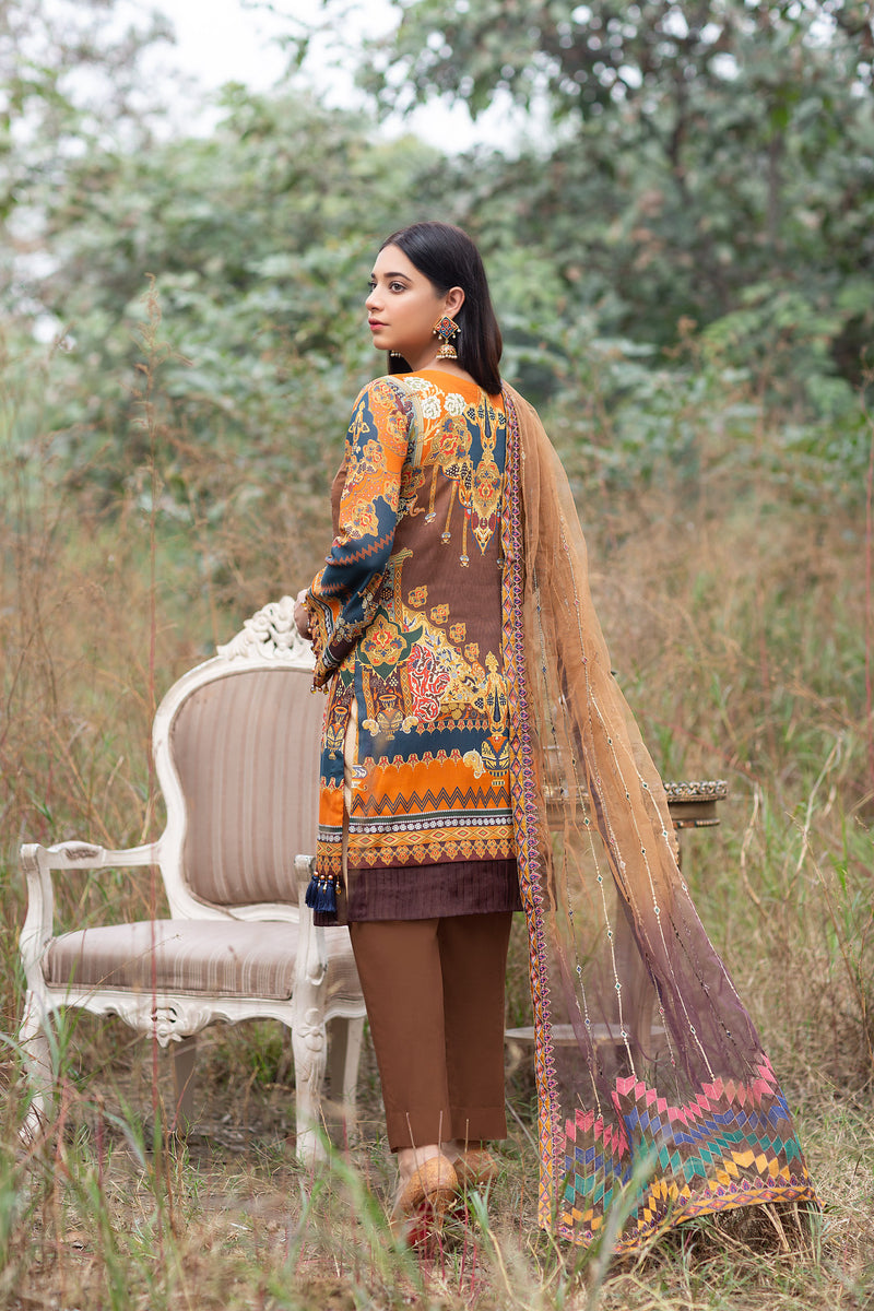 Fevin - Digital Embroidered Swiss Voil 3PC