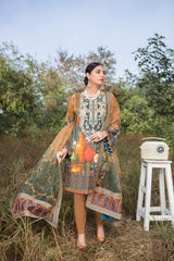 Amber Burnt - Digital Embroidered Swiss Voil 3PC