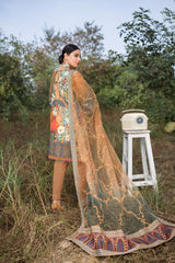 Amber Burnt - Digital Embroidered Swiss Voil 3PC