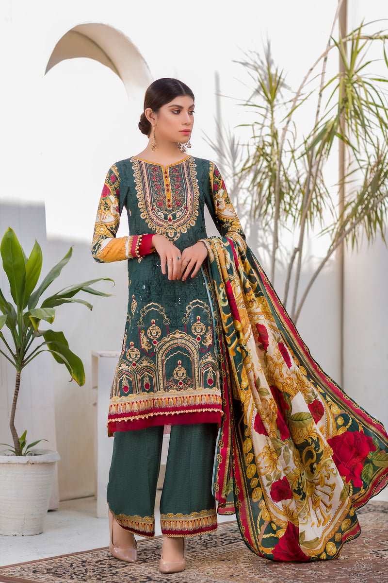 PEARLWORT - Digital Embroidered Lawn Karandi