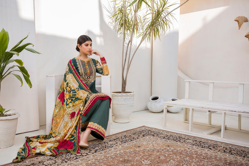 PEARLWORT - Digital Embroidered Lawn Karandi