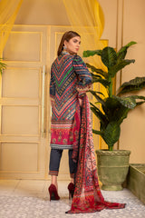 Brunello - Digital Printed and Embroidered Suvic Lawn 3PC