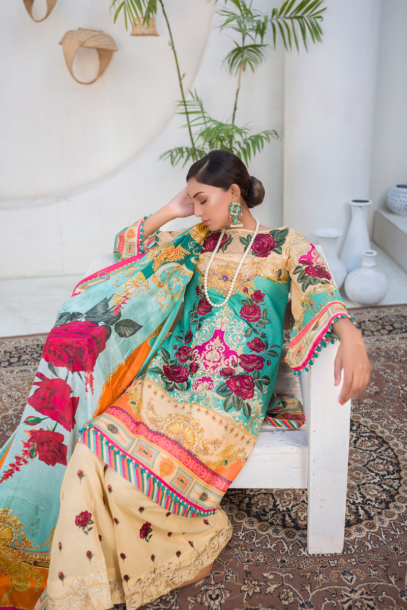Elite - Digital Embroidered Lawn Karandi