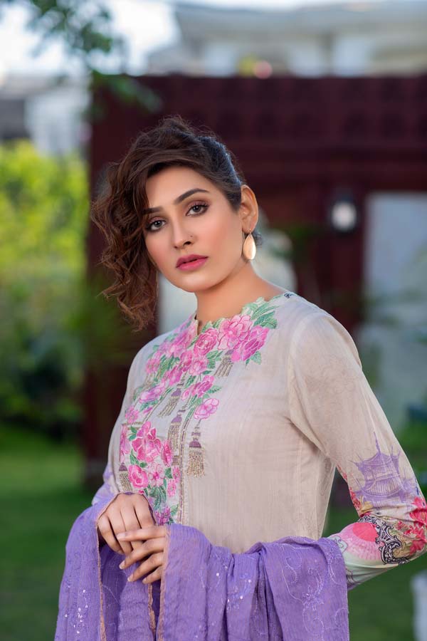 SCARLET SAGE – DIGITAL PRINTED LAWN 3 piece (UNSTITCH)