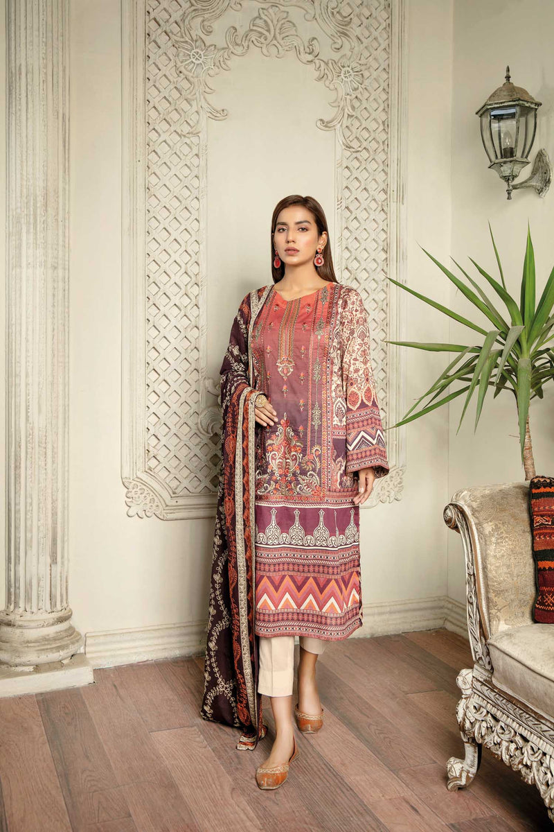 Alluring - Digital Printed & Embroidered Lawn 3 piece