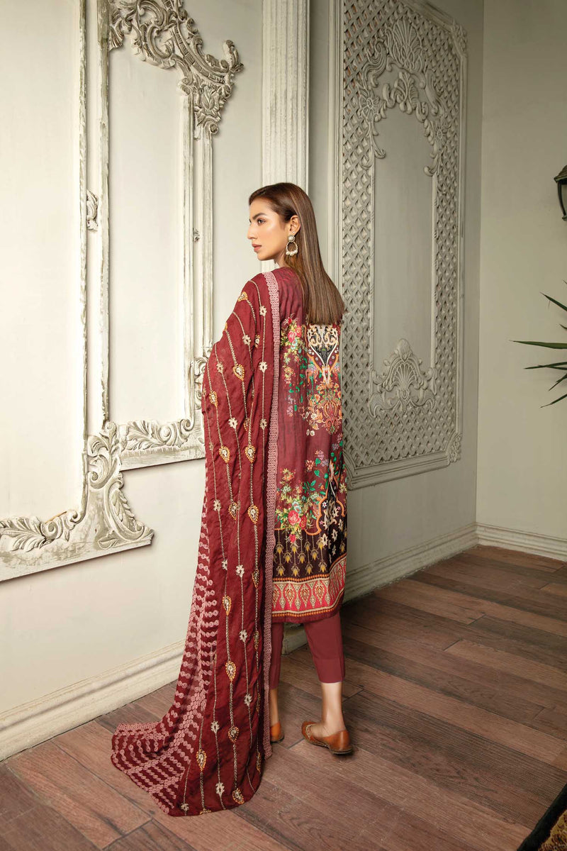 Greez Rose - Digital Printed & Embroidered Lawn 3PC