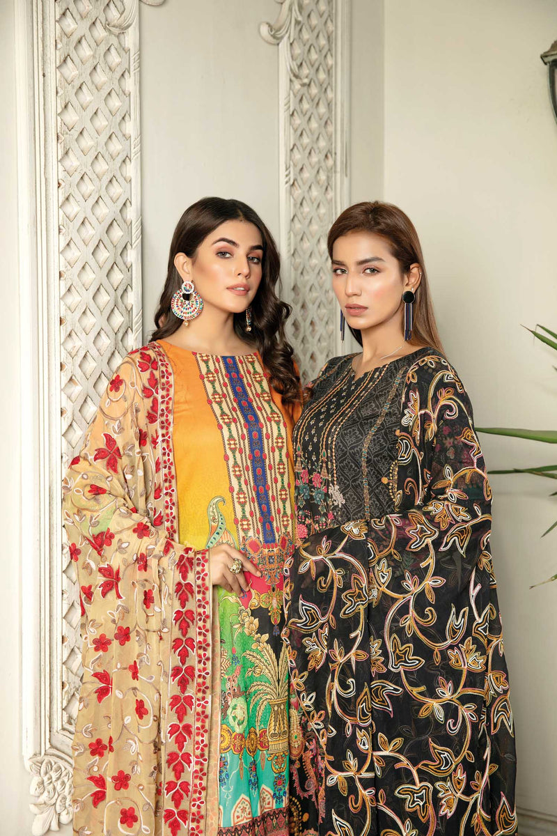 Philip Glow - Digital Printed & Embroidered Lawn 3PC