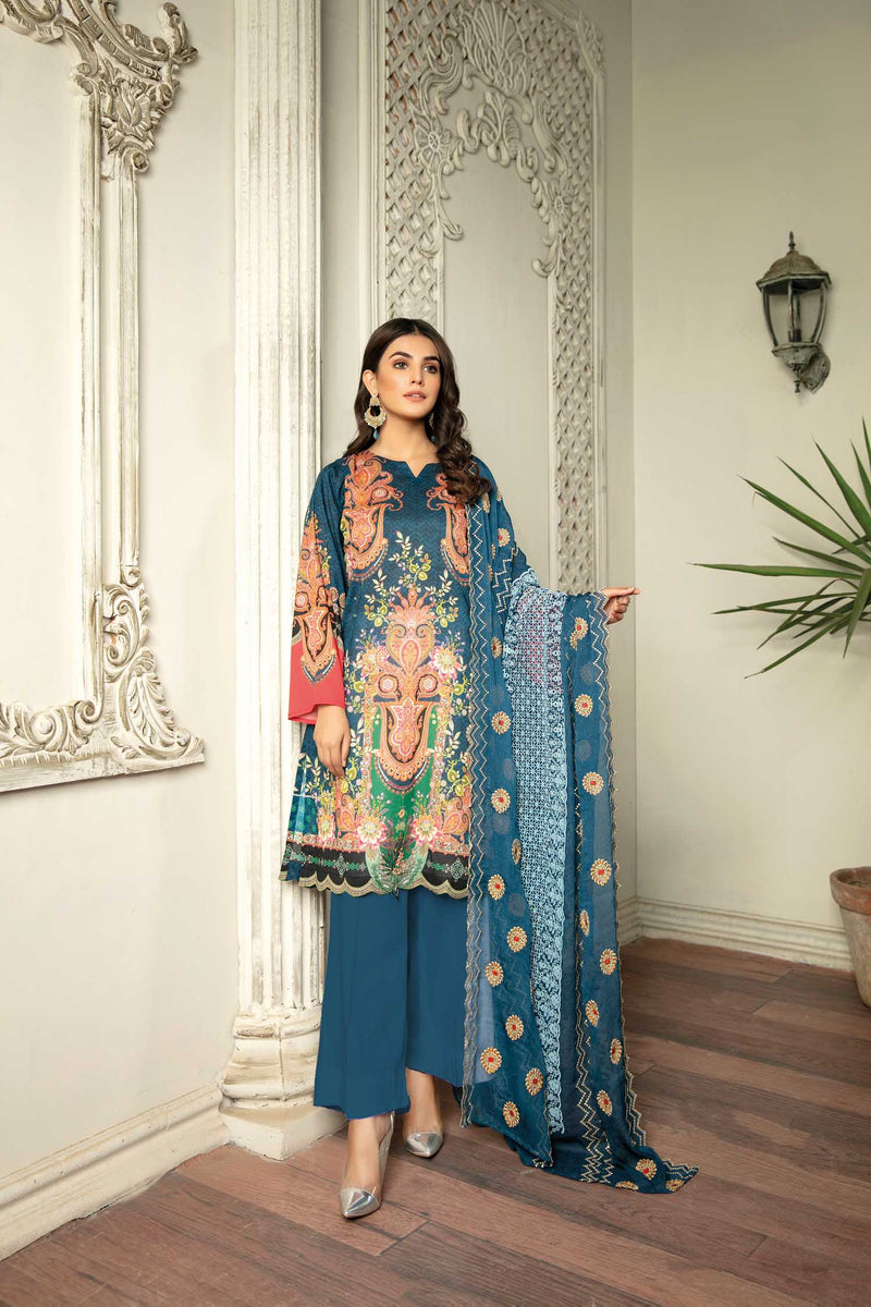 Belim - Digital Printed & Embroidered Lawn 3PC