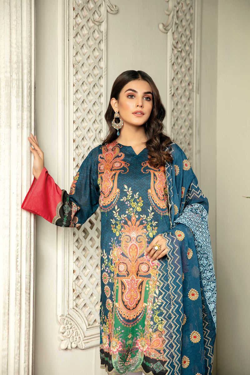 Belim - Digital Printed & Embroidered Lawn 3PC