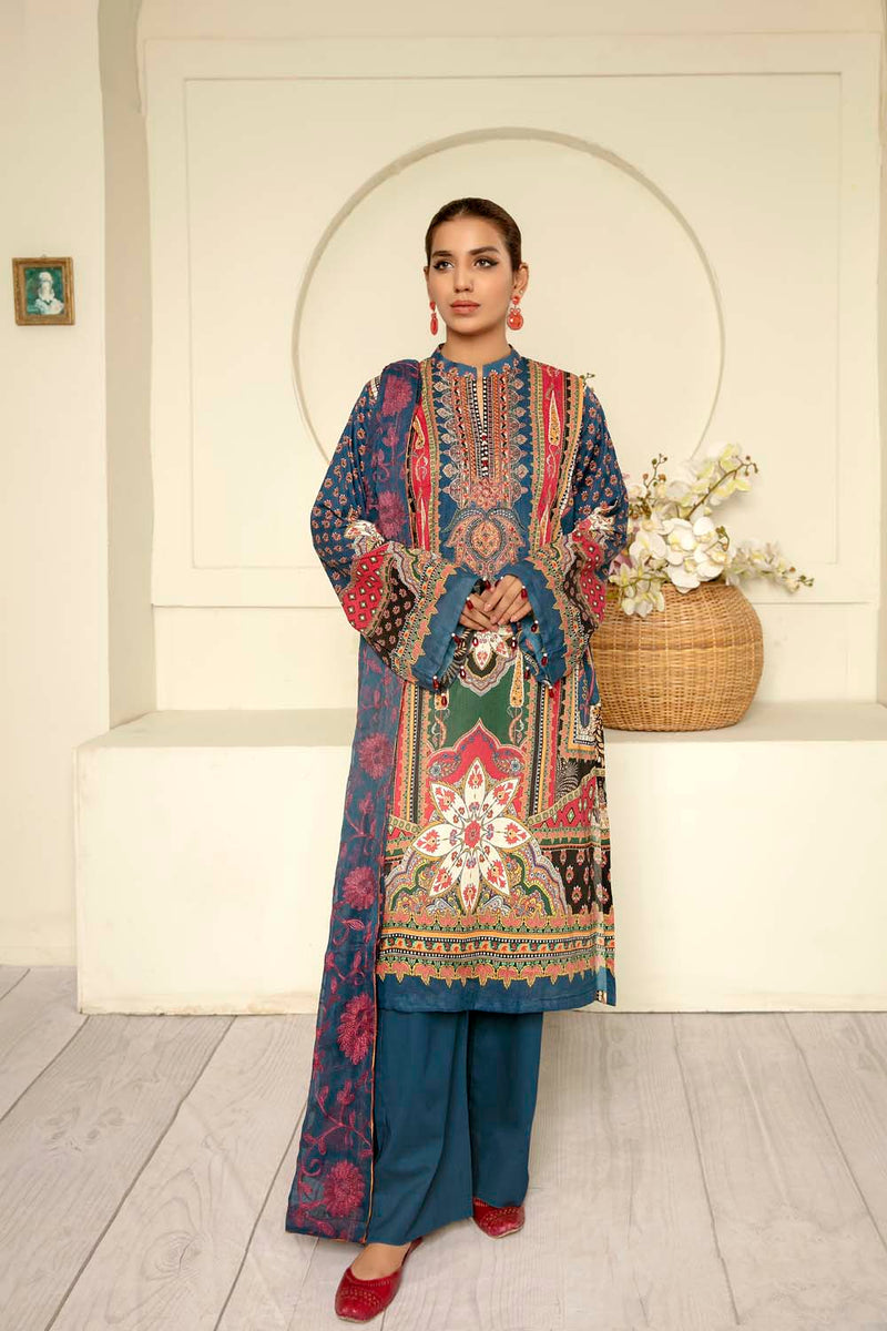 Tredent - Digital Printed & Embroidered Lawn