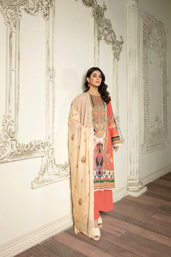 Adorable - Digital Printed & Embroidered Lawn 3PC