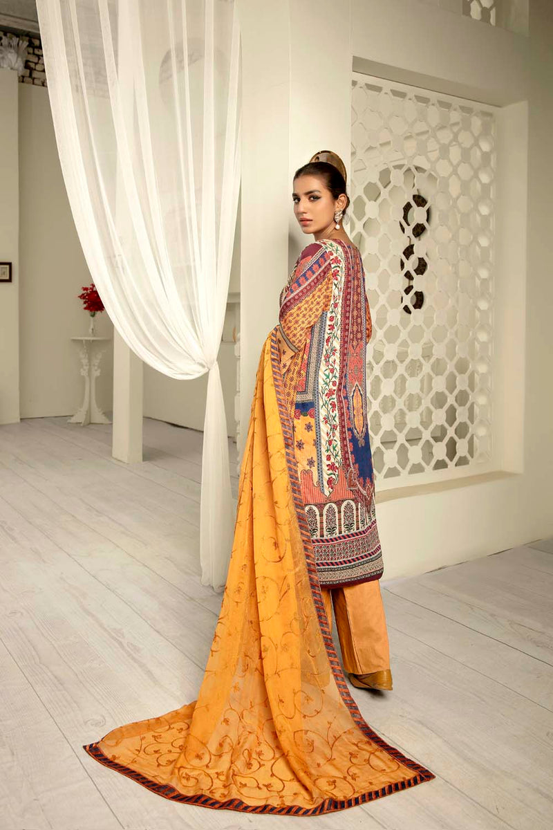 Sun Jewry - Digital Printed & Embroidered Lawn
