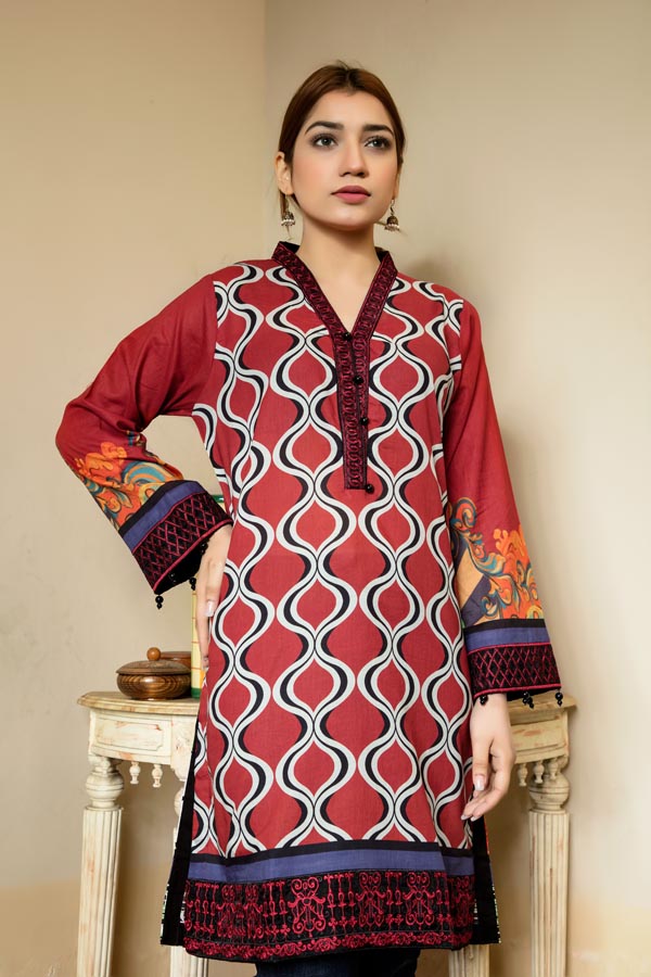 1 Piece – Embroidered Lawn