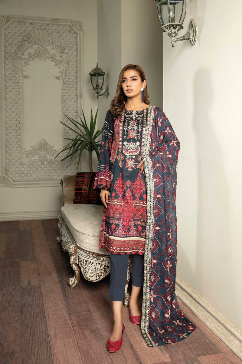 Misel - Digital Printed & Embroidered Lawn 3 piece