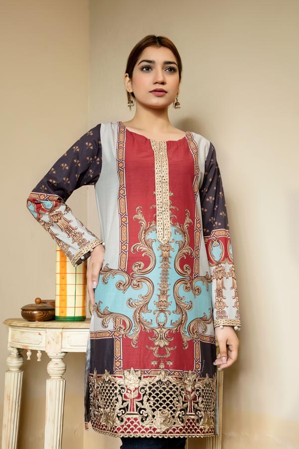 1 Piece – Embroidered Lawn
