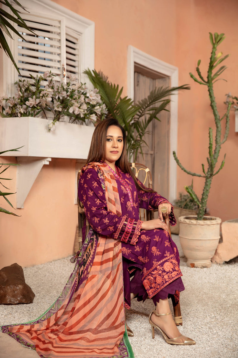 Pompadour - Embroidered Lawn Stitched 3PC