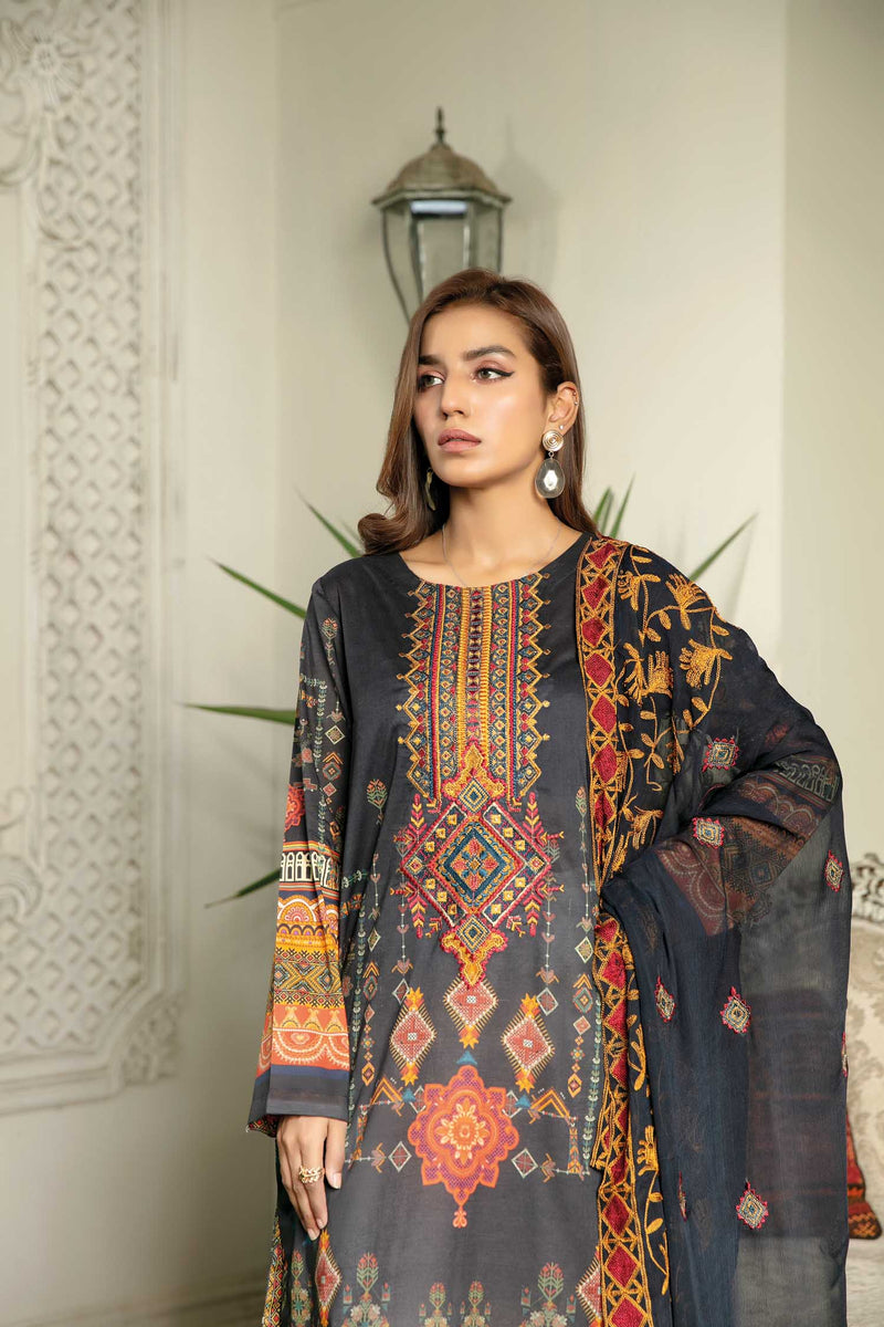 Retrin - Digital Printed & Embroidered Lawn 3 piece