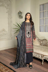 Silver Jent - Digital Printed & Embroidered Lawn 3PC