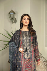 Silver Jent - Digital Printed & Embroidered Lawn 3PC