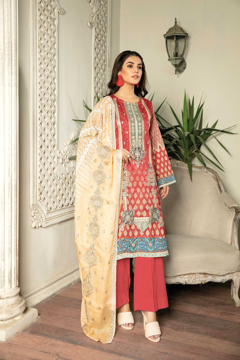 Raven - Digital Printed & Embroidered Lawn 3PC
