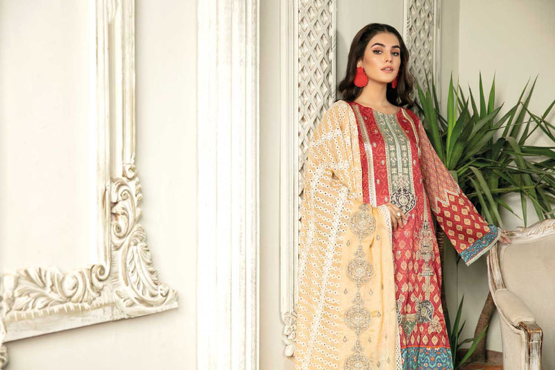 Raven - Digital Printed & Embroidered Lawn 3PC