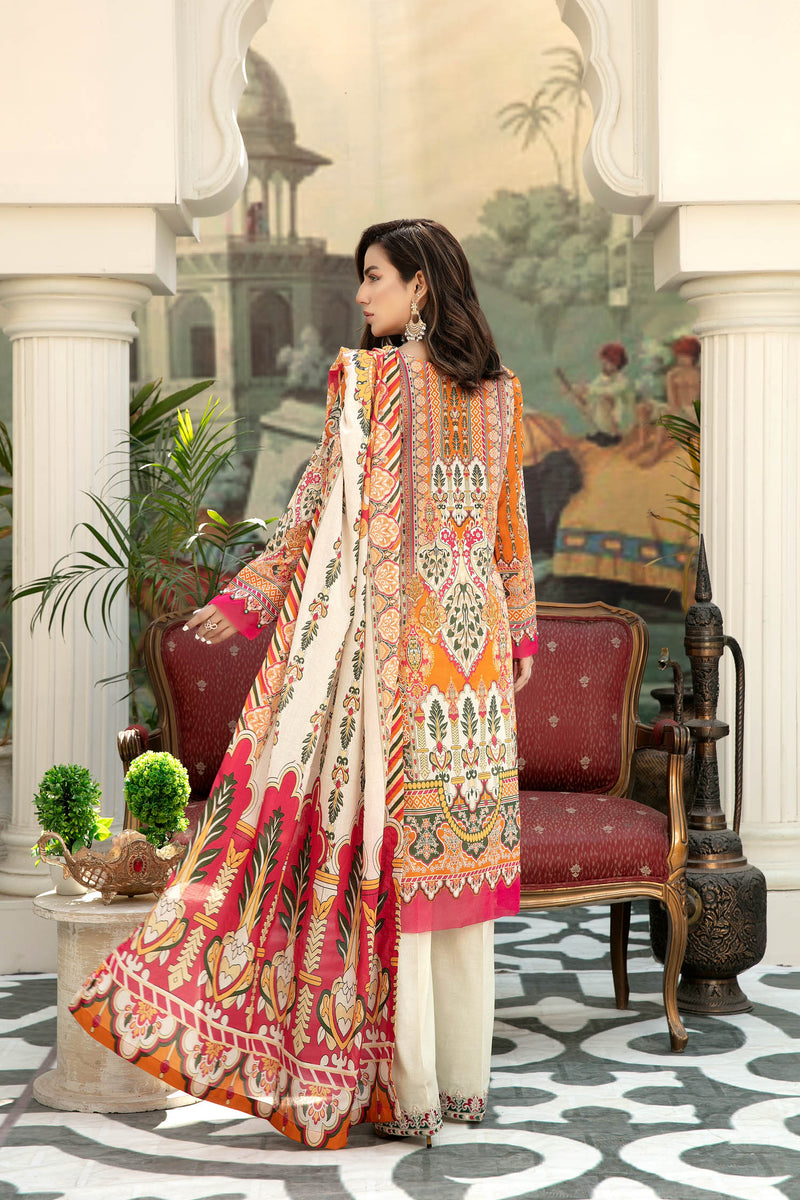 Amber - Digital Printed & Embroidered Lawn 3PC