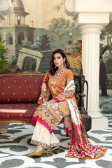 Amber - Digital Printed & Embroidered Lawn 3PC