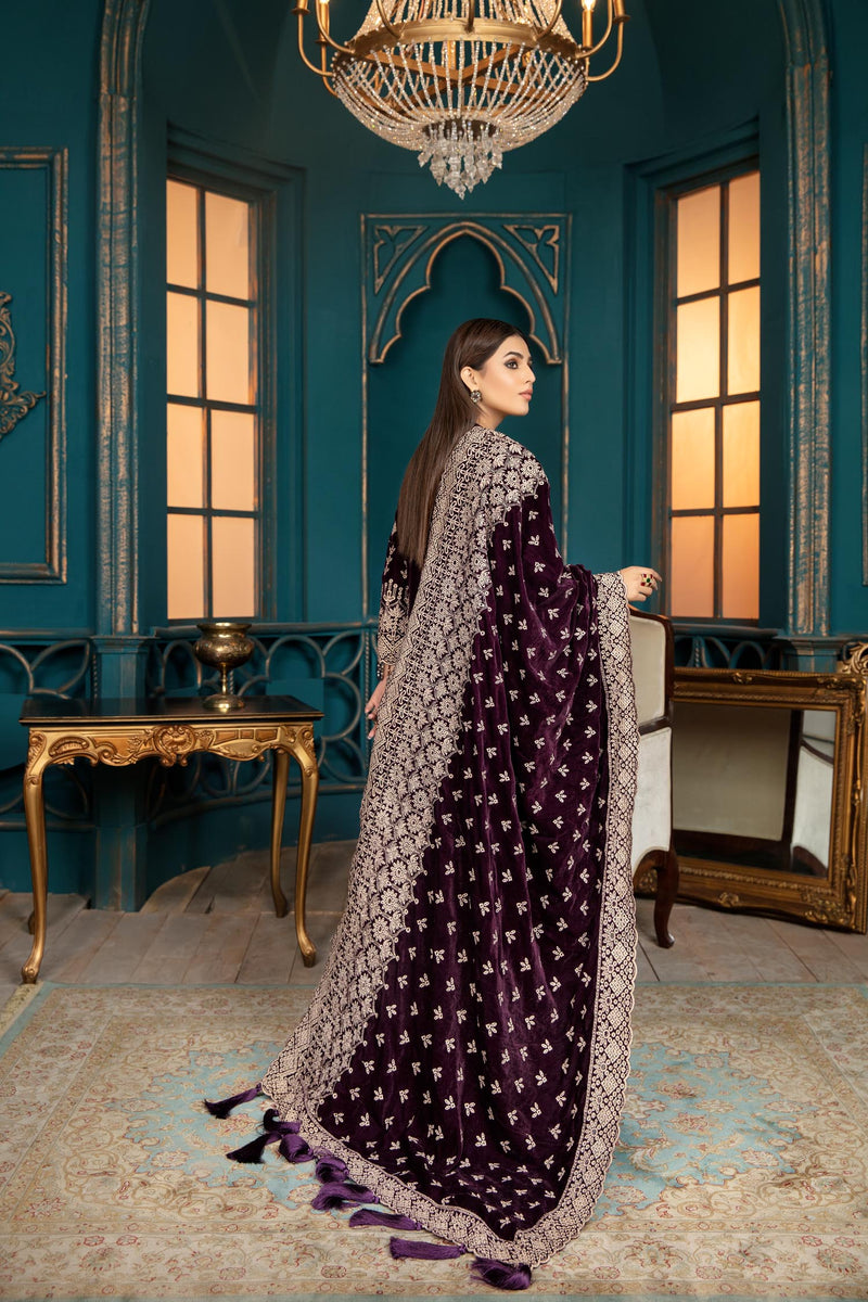 Daylily - Embroidered Velvet 3 piece