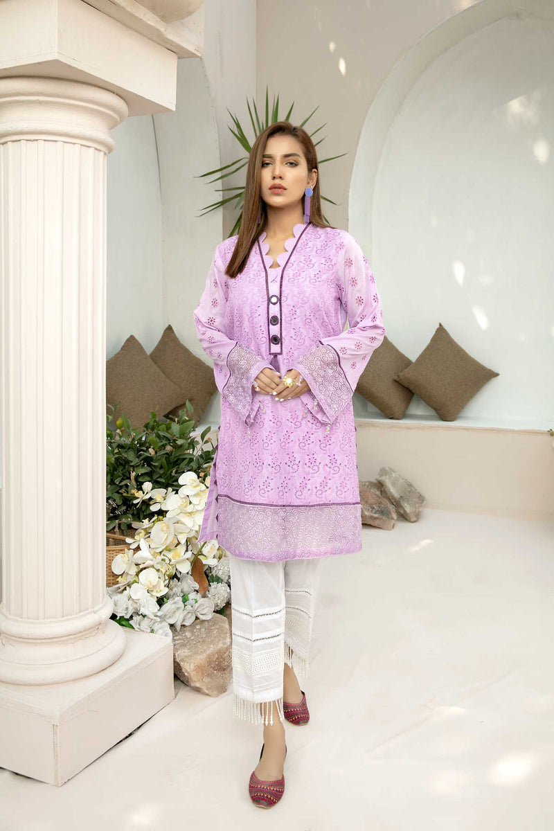 Misty Rose - Embroidered Schiflli Lawn Stitched