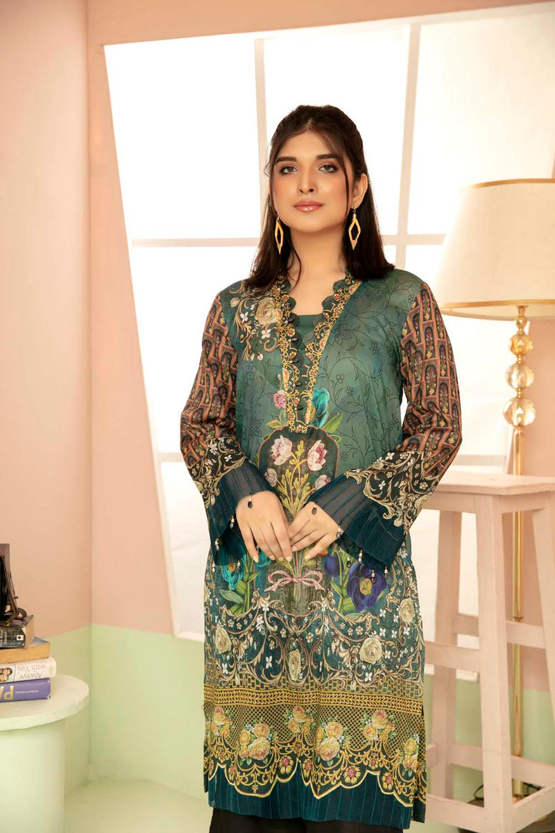 Dark Selder - Printed Stitch Kurti