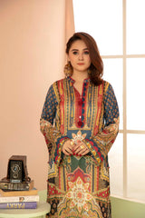 Spring Charcoal - Printed Stitch Kurti