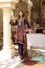 Dark Win - Digital Printed & Embroidered Lawn 3 piece