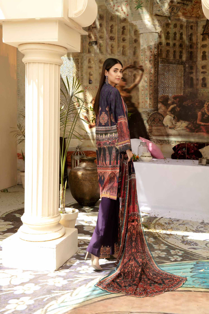 Dark Win - Digital Printed & Embroidered Lawn 3 piece