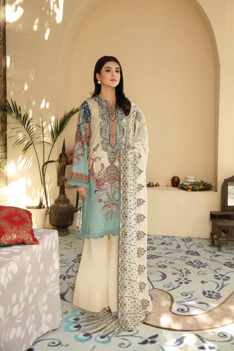 Glitter - Digital Printed And Embroidered Suvic Lawn