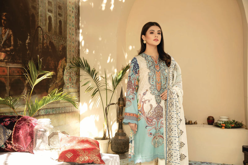 Glitter - Digital Printed And Embroidered Suvic Lawn