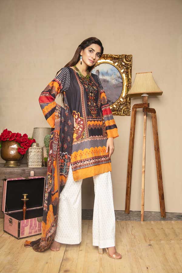 1 Piece – Embroidered Lawn