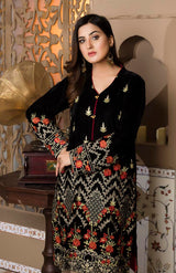 Black 04 -  Embroidered Velvet Un Stitched (2 Piece)