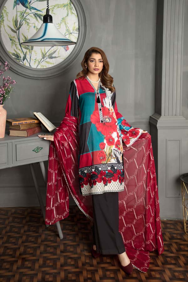 ALYSSUM - Digital Printed and Embroidered Lawn