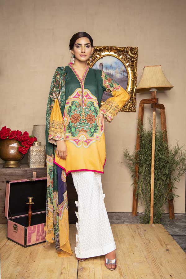 1 Piece – Embroidered Lawn