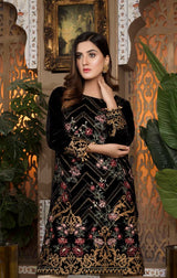 Black 05 -  Embroidered Velvet Un Stitched (2 Piece)