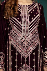 Firm Wall - Stitched Embroidered Velvet 2PC