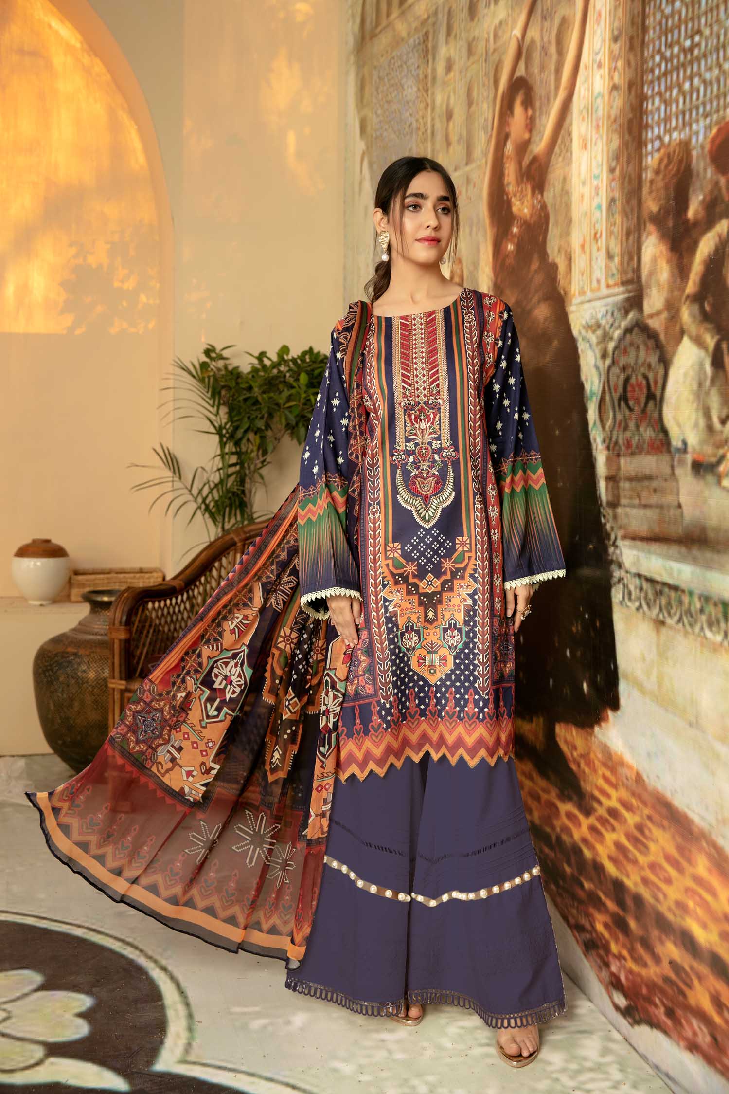 Boz Mix - Digital Printed and Embroidered Law 3 piece