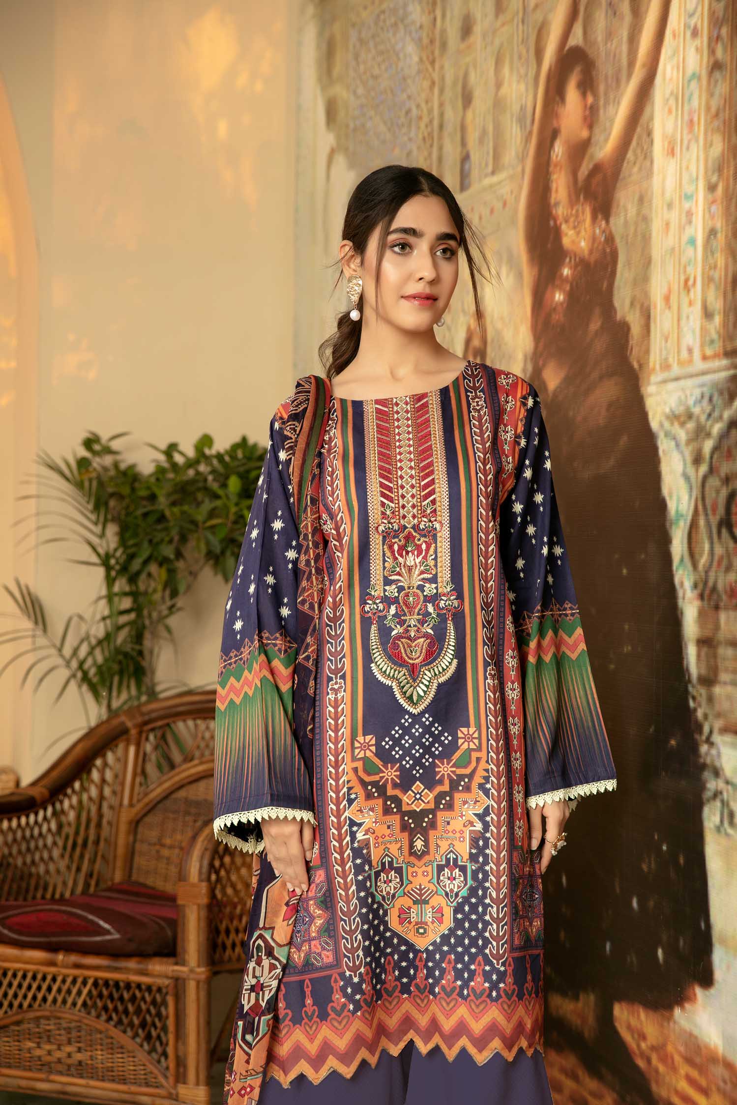 Boz Mix - Digital Printed and Embroidered Law 3 piece