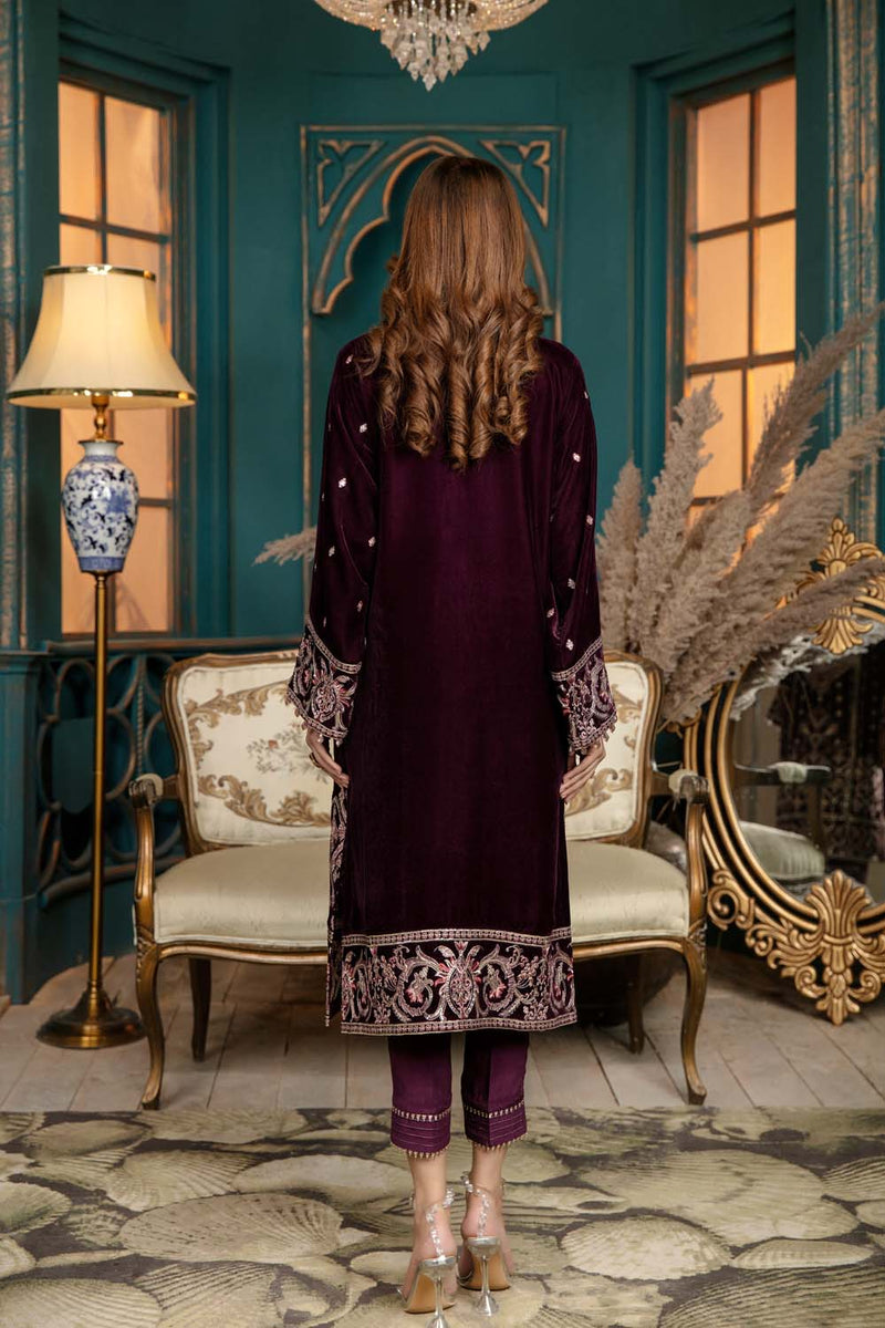 Firm Wall - Stitched Embroidered Velvet 2PC