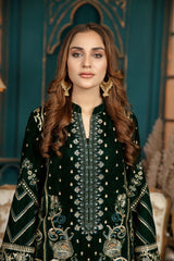Forest Green - Stitched Embroidered Velvet 2PC